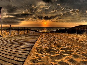 sunset, road HD wallpaper
