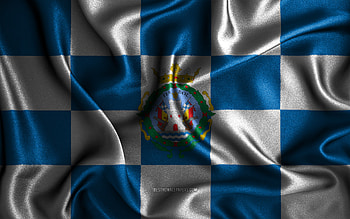 Ferrol flag, , silk wavy flags, spanish cities, Day of Ferrol, Flag of Ferrol, fabric flags, 3D art, Ferrol, cities of Spain, Ferrol 3D flag HD wallpaper