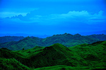Blue sky, mountains, landscape, nature HD wallpaper