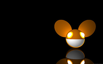 deadmau5, mau5, black, orange, logo HD wallpaper