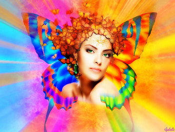 Butterfly Lady , Butterfly, Shine, Glow, Wings, Lady, Fantasy HD wallpaper