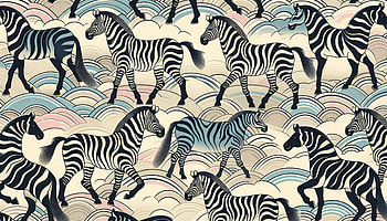 Zebra Herd - Exquisite Stripes and Waves Background, zebra, pattern, illustration, wave HD wallpaper
