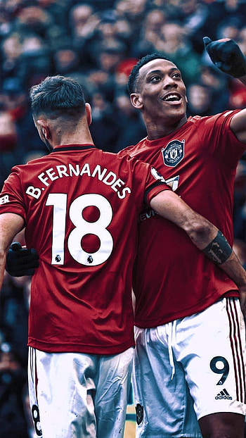Bruno Fernandes and Anthony Martial, Football Team HD phone wallpaper