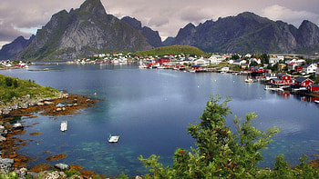 lakeside homes, cool, nature, lake, mountain HD wallpaper
