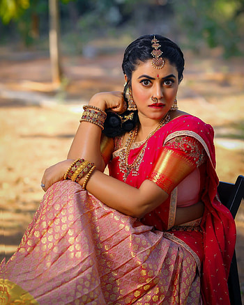 Poorna kasim, sari, Telugu, fashion design HD phone wallpaper