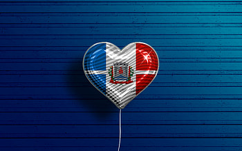 I Love Uba, , realistic balloons, blue wooden background, Day of Uba, brazilian cities, flag of Uba, Brazil, balloon with flag, cities of Brazil, Uba flag, Uba HD wallpaper