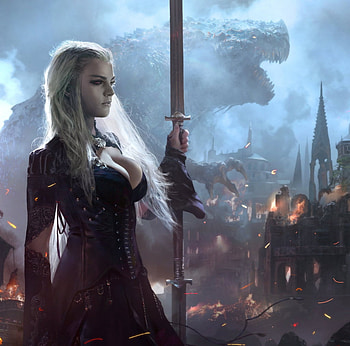 Daenerys, fantasy, daenerys targaryen, dragon, queen, dark, brx rigney, game of thrones, brad ringney, girl, luminos HD wallpaper