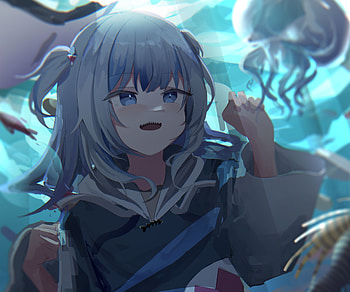 Gawr Gura, Hololive, Anime, Virtual Youtuber HD wallpaper