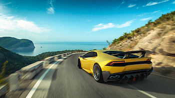 Yellow Lamborghini Huracan Rear, lamborghini-huracan, lamborghini, cars, behance HD wallpaper