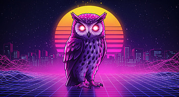Vibrant Owl in Ultra, owl, bird, vaporwave, purple, neon HD wallpaper