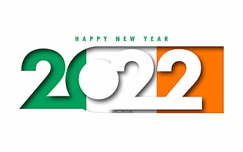 Happy New Year 2022 Ireland, white background, Ireland 2022, Ireland 2022 New Year, 2022 concepts, Ireland, Flag of Ireland HD wallpaper