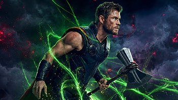 Thor Holding Mjolnir In Lightning Storm, thor, avengers-doomsday, 2026-movies, marvel, superheroes, chris-hemsworth, movies, artwork, art, digital-art HD wallpaper