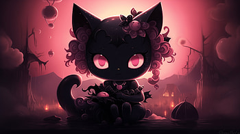 Kuromi Themed - Hello Kitty Universe, Kuromi (Onegai My Melody), cute cat, Anime, fantasy, character design, fantasy anime HD wallpaper