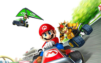 Mario Kart gaming, Super Mario Kart, Digital artwork, Mario Kart races HD wallpaper