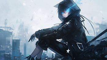 Black Rock Shooter – Stunning Blue Anime Scene, Anime, Black Rock Shooter, blue anime HD wallpaper