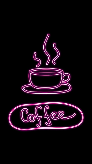 Coffee Time 3, pink, neon HD phone wallpaper