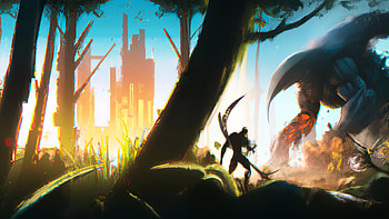 Sometimes, there is no more choices than to fight the undefeated !, sunset, city, forest, monster, superhero, Comic, Original HD wallpaper