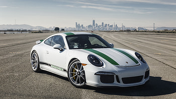 Porsche 911, sports white car, front HD wallpaper