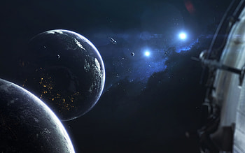 Planets, Universe, Orbit, Satellite HD wallpaper