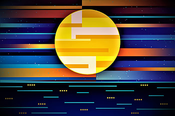 Sun, night, digital art HD wallpaper
