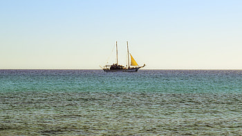 Nature, Sea, Horizon, Ship HD wallpaper