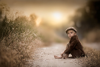 Blur, Little Boy, , Child, Hat HD wallpaper