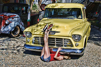 Just A Minor Repair, repair, legs, pick up, truck, graph HD wallpaper