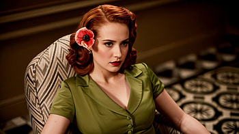 Elegance in Green: Ultra, vintage, woman, portrait, fashion, hairstyle HD wallpaper