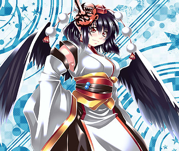 Shameimaru Aya, wings, tengu, mask, girl, anime, touhou, game, female HD wallpaper