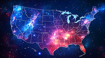 Stellar USA Map : A Galactic Journey Across America, map of the usa, united states of america map, USA, galaxy HD wallpaper