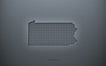 Pennsylvania map, gray creative background, Pennsylvania, USA, gray paper texture, American states, Pennsylvania map silhouette, map of Pennsylvania, gray background, Pennsylvania 3d map HD wallpaper