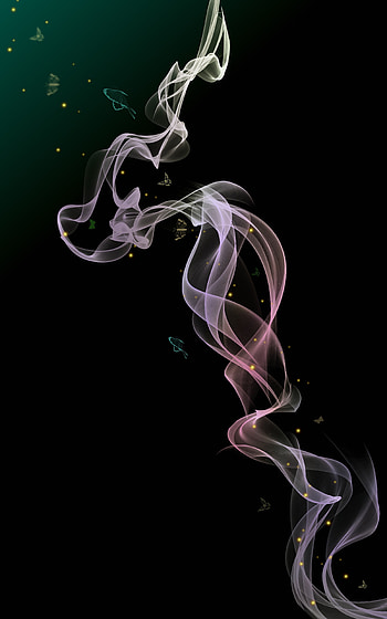 Abstract, Butterflies, Smoke, Wavy HD phone wallpaper