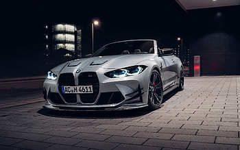 2022, BMW M4, G83, , front view, M4 Competition, convertible, AC Schnitzer, M4 tuning, silver M4, German cars, BMW HD wallpaper