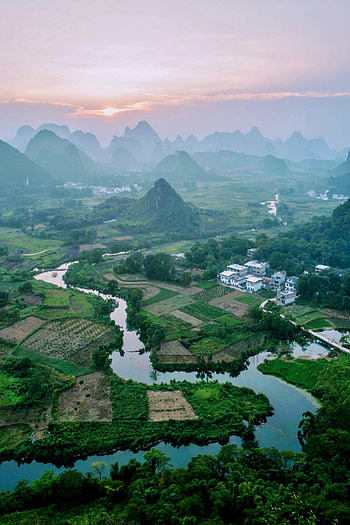 Landscape, Nature, Rivers, Grass, Mountains, Dahl, Distance HD phone wallpaper