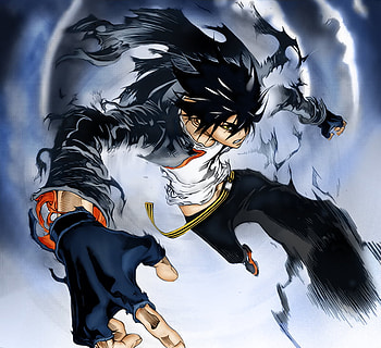 Itsuki Minami, minami, air gear, yellow eyes, running, jacket, gloves, black hair, anime, torn clothing, cool, minami itsuki, belt, male, solo HD wallpaper