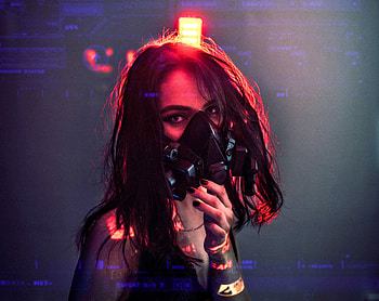 Miscellanea, Miscellaneous, Cyberpunk, Girl, Mask, Respirator HD wallpaper