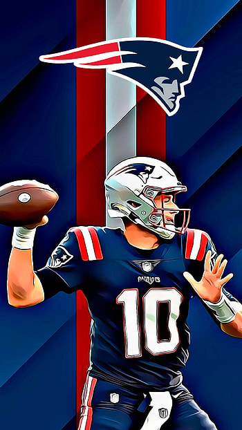 Mac Jones 10 (BlueC), sports, cartoon, new england, nfl, 2021, american, football, foreverne, ne patriots, patriots HD phone wallpaper