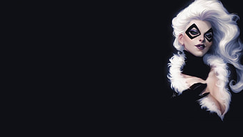 Catwoman, fantasy, white, black, mask, girl HD wallpaper