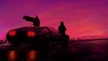 Late Morning Car Ride, neon, artist, artwork, digital-art, car HD wallpaper
