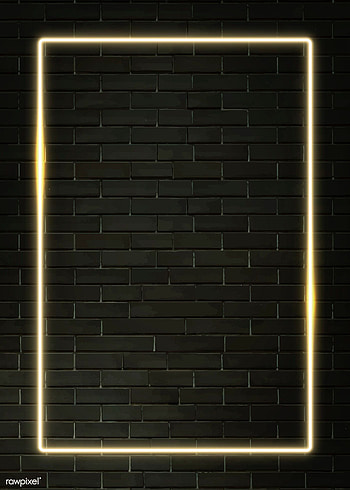 premium vector of Rectangle yellow neon frame on a black HD phone wallpaper