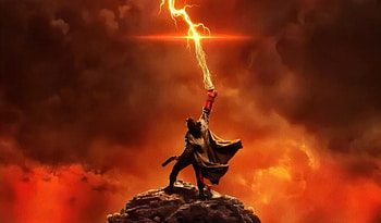 Hellboy, David Harbour, lightning, 2019 movie HD wallpaper