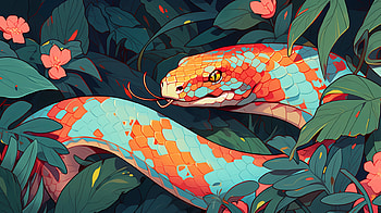 Serpentine Elegance: AI-Generated Snake Art, AI Art, Animal, snake HD wallpaper