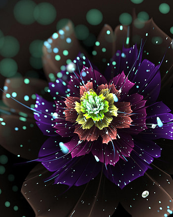 Abstract, Flower, Glare, Sparks, Fractal, Glow HD phone wallpaper