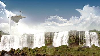 Landscape, Fantasy, Waterfalls HD wallpaper