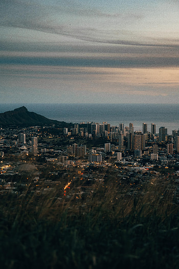 Cities, Water, Grass, City, View From Above, Mountain, Urban Landscape, Cityscape HD phone wallpaper