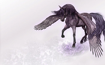 Pegasus, animal, wings, horse, art, purple, fantasy, creature, cloud HD wallpaper