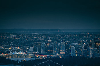 Cities, Night, Canada, City Lights, Darkness, Megapolis, Megalopolis, Urban Landscape, Cityscape, Vancouver HD wallpaper