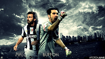 Andrea Pirlo and Gianluigi Buffon, Forza Juve HD wallpaper