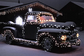 Christmas Truck, Truck, black, Christmas, lights, festive, cool, graph HD wallpaper