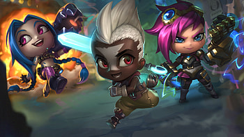 Ekko Jinx VI Chibi Arcane HD wallpaper